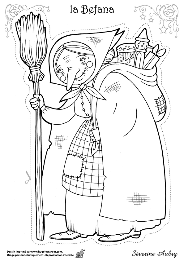 old befana coloring pages - photo #4