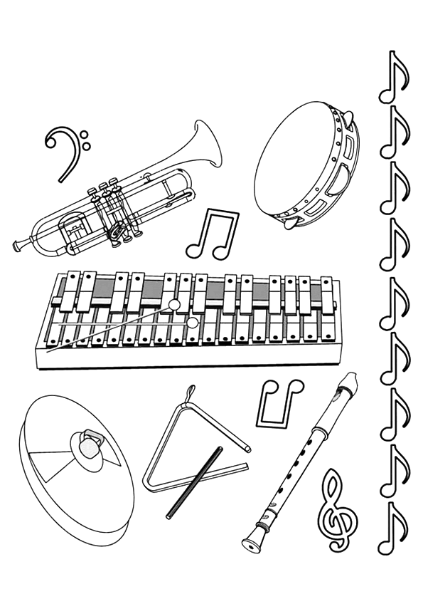 coloriage instruments de musique - coloriage instruments de musique gratuit a imprimer